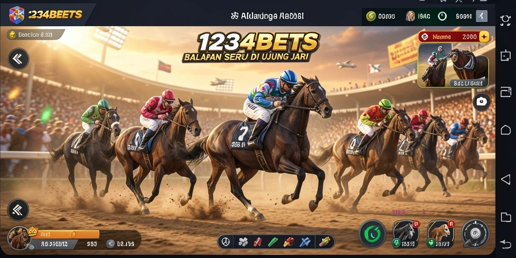 Gameplay balapan seru di 1234BETS dengan mobil dan trek yang menantang.