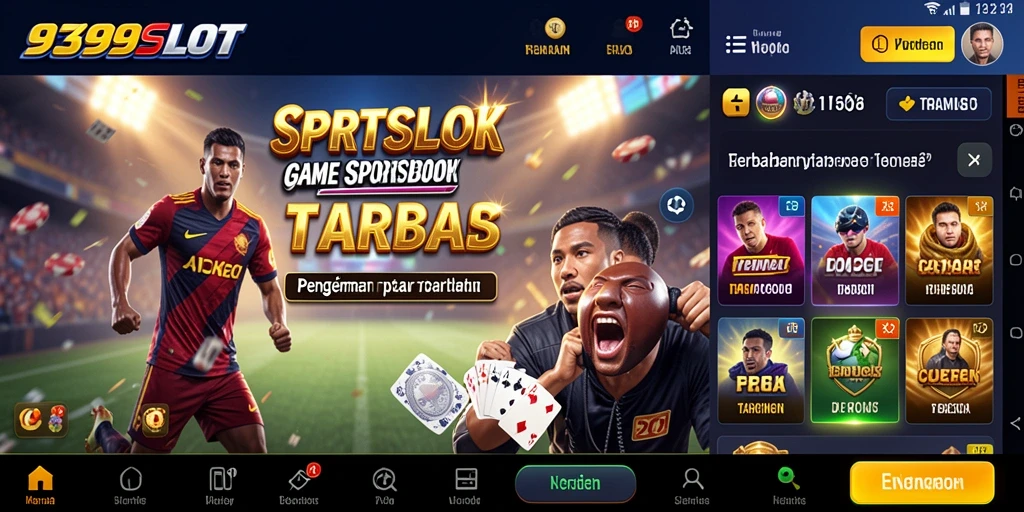Tampilan antarmuka menarik dan gameplay intuitif sportsbook