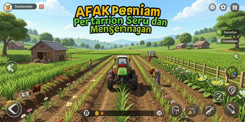 Screenshot menampilkan aksi bertani dalam permainan AFAF yang seru.
