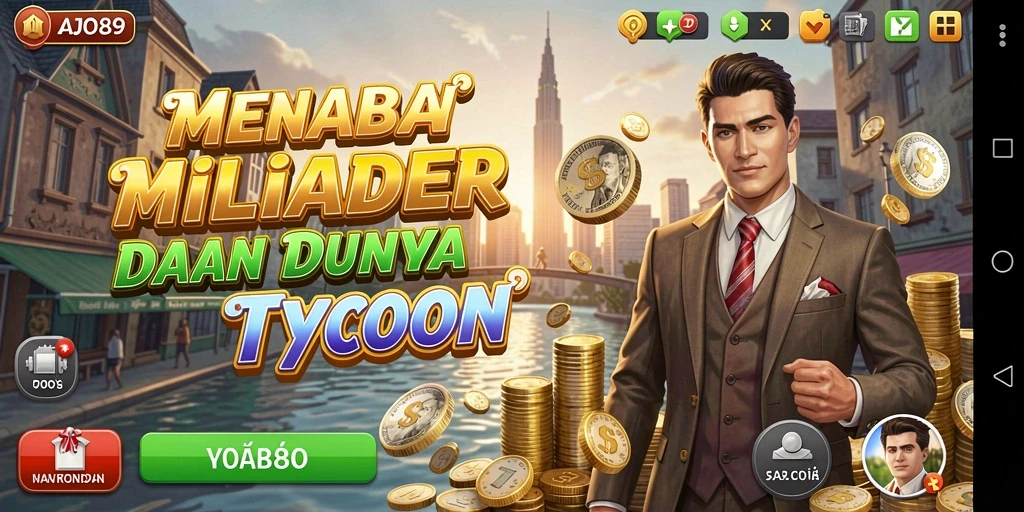 Gameplay AJO89 yang menampilkan strategi bisnis yang menarik.