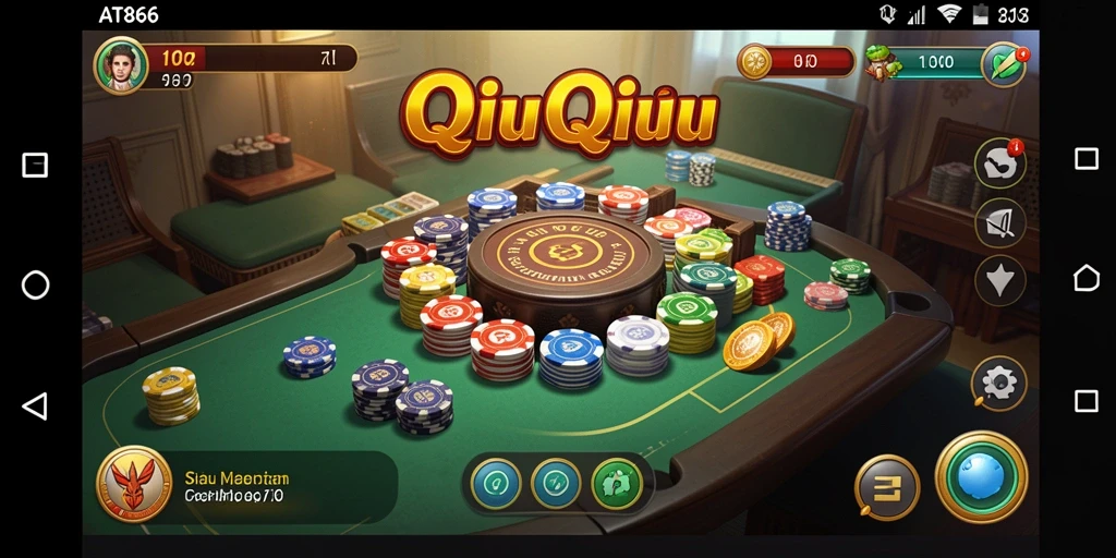 Screenshot gameplay AT866 menunjukkan keseruan bermain QiuQiu.