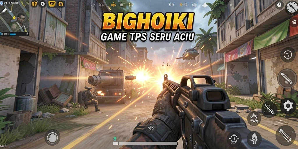 Screenshot gameplay BIGHOKI menunjukkan aksi seru dan dinamis dalam pertempuran.