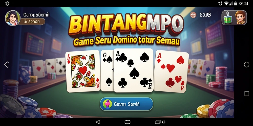 Tampilan menarik dari gameplay BINTANGMPO dengan kartu Domino.