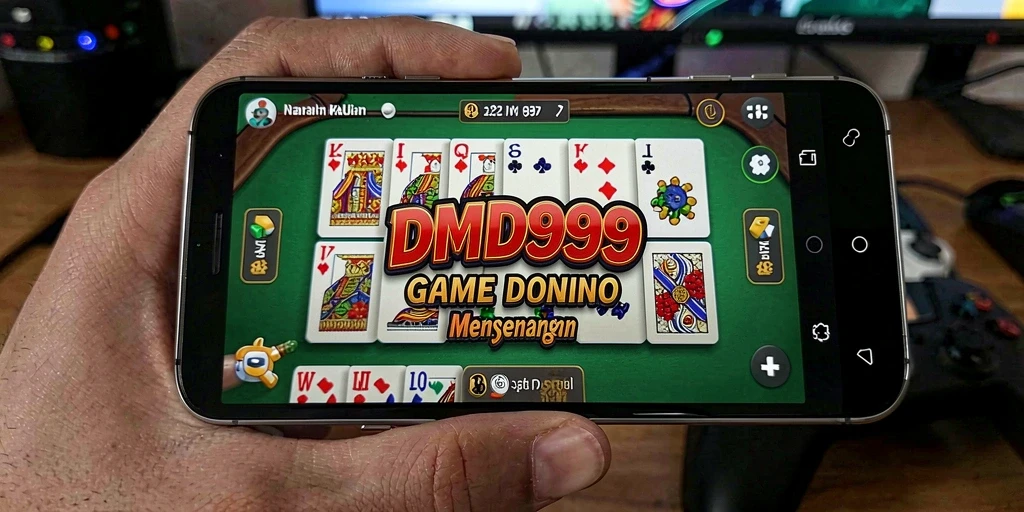 Tampilan gameplay seru di DMD999, dengan kartu Domino yang menarik.