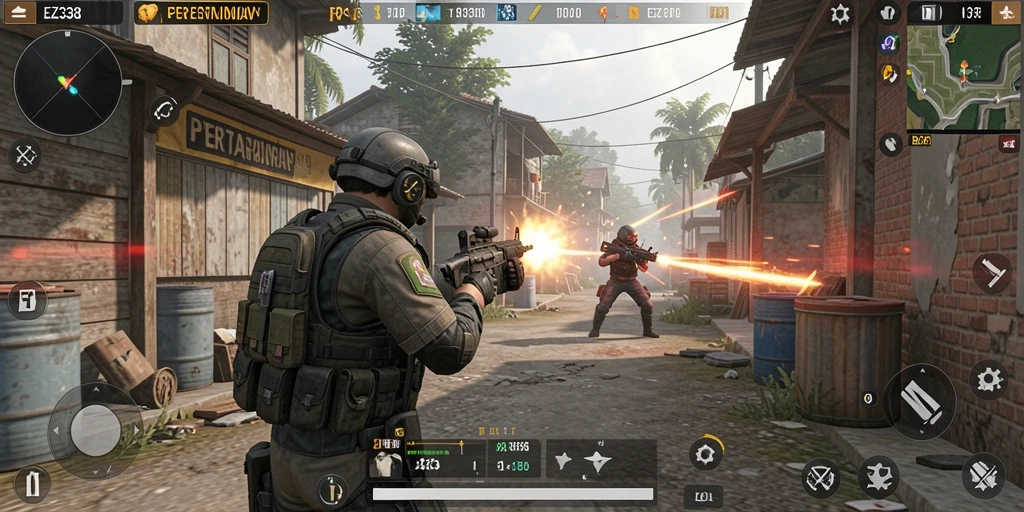 Gameplay seru di EZ338 dengan aksi FPS yang mendebarkan.