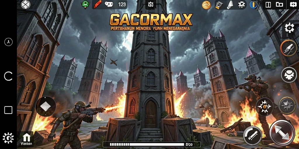 Tampilan gameplay menara yang menegangkan di GACORMAX.