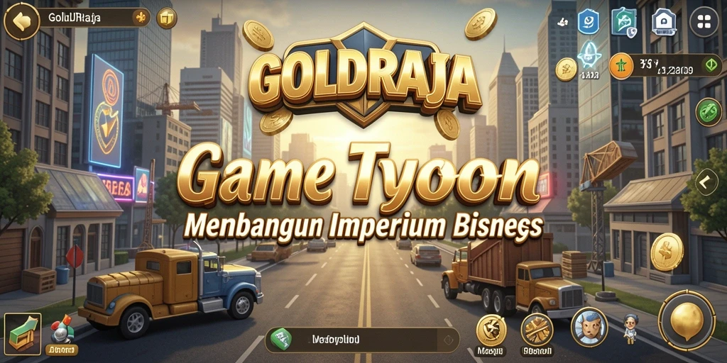 Tampilan gameplay <strong>GOLDRAJA</strong> yang mencerminkan keseruan membangun bisnis Tycoon.