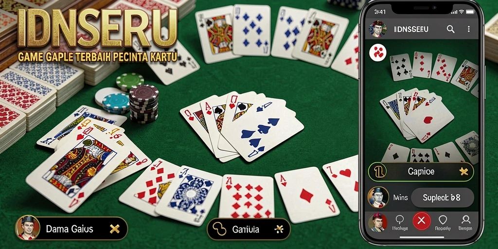 Tampilan gameplay Gaple yang menarik dan interaktif di IDNSERU.