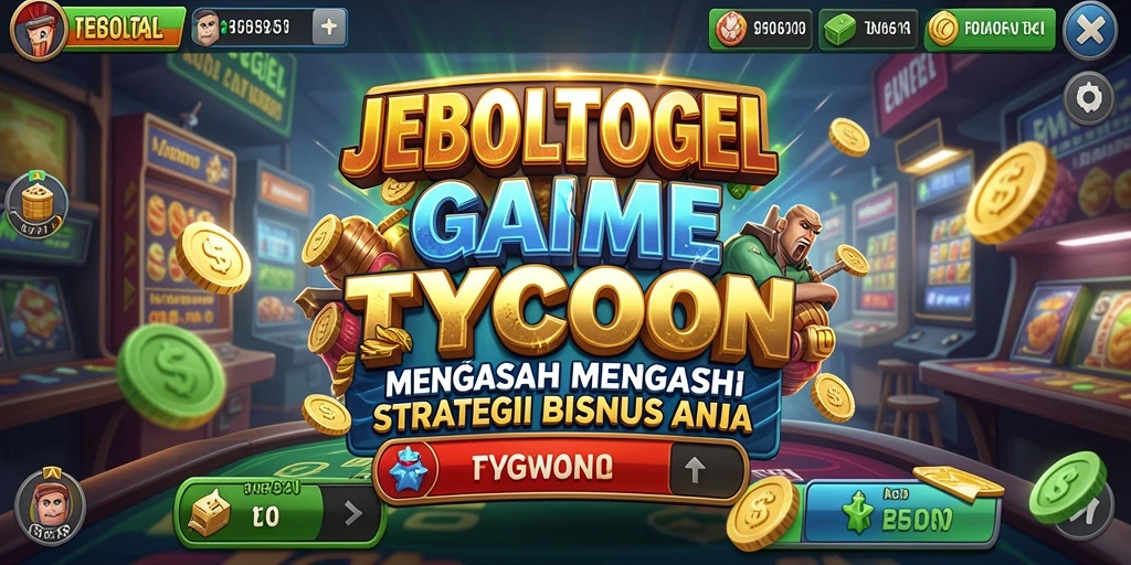Tampilan gameplay JEBOLTOGEL menampilkan aktivitas manajemen bisnis judi.