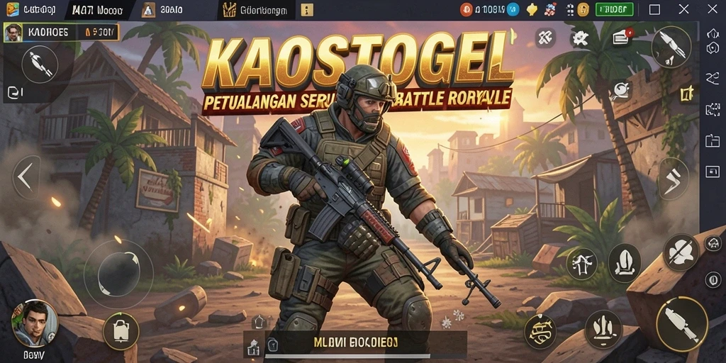 Gameplay seru KAOSTOGEL dalam pertempuran Battle Royale.