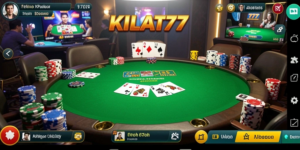 Tampilan gameplay mendebarkan saat bermain poker di KILAT77.