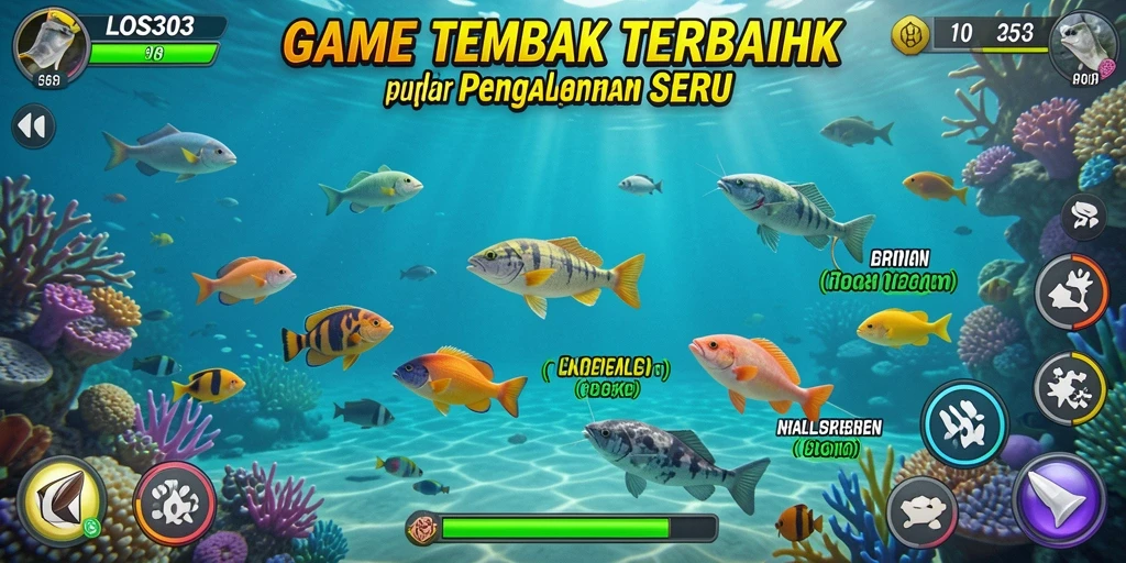 Tangkapan layar dari gameplay seru LOS303 dengan ikan berwarna-warni.