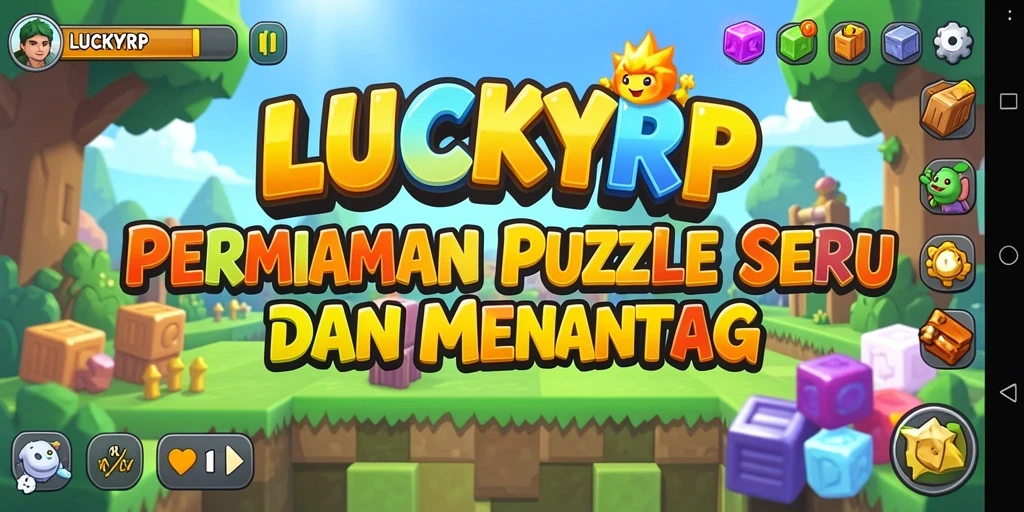 Tampilan gameplay seru di LUCKYRP dengan tantangan puzzle.