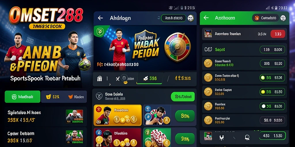 Tampilan menarik dari aplikasi Sportsbook OMSET288 dengan berbagai pilihan taruhan.