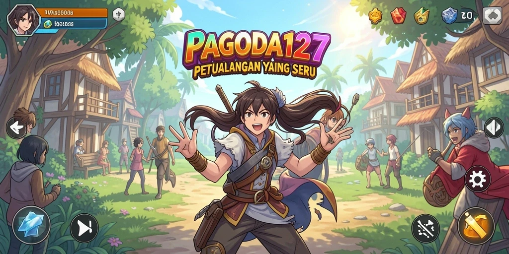 Screenshot gameplay dari PAGODA127 menampilkan aksi karakter Anime yang dinamis.