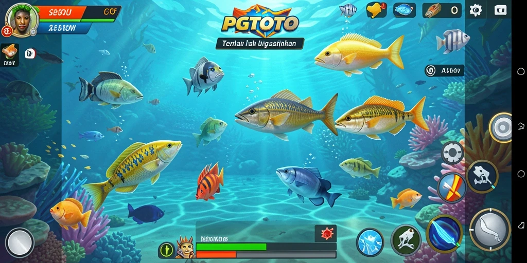 Tampilan gameplay PGTOTO yang menampilkan aksi tembak ikan seru.