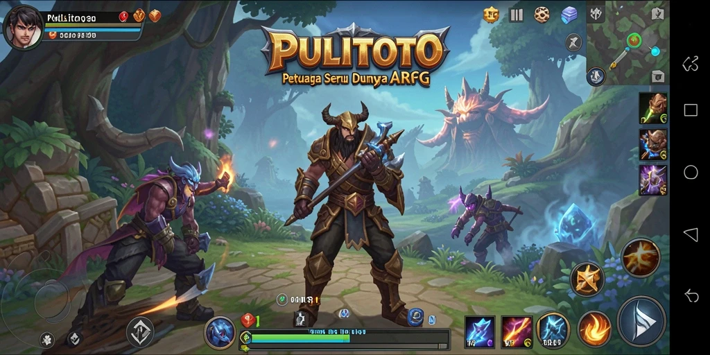 Tampilan gameplay PULITOTO yang penuh aksi dalam pertempuran ARPG.