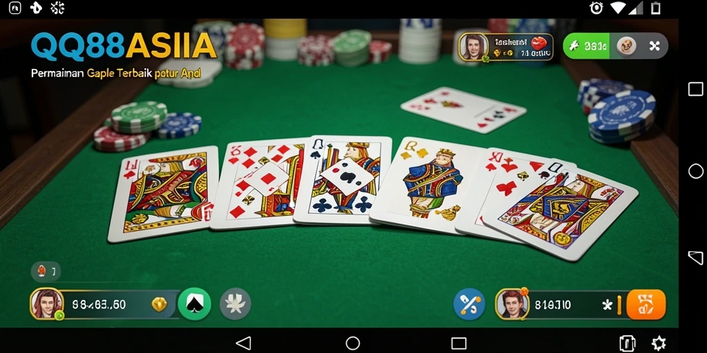 Tampilan screenshot gameplay QQ88ASIA yang penuh tantangan Gaple.