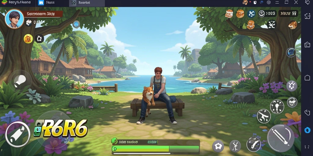 Tampilan gameplay R6R6 yang menghibur dan penuh warna.