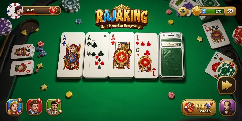 Tampilan gameplay RAJAKING dengan suasana permainan Domino yang menyenangkan.