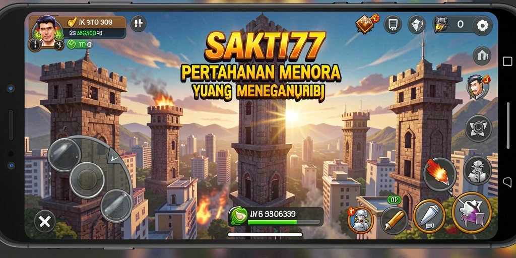 Tampilan aksi menara dalam SAKTI77 saat mempertahankan wilayah.