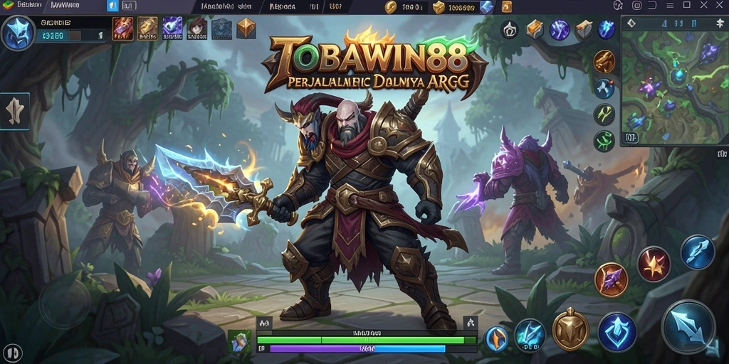 Tampilan gameplay epik TOBAWIN88 di dunia fantasi ARPG.
