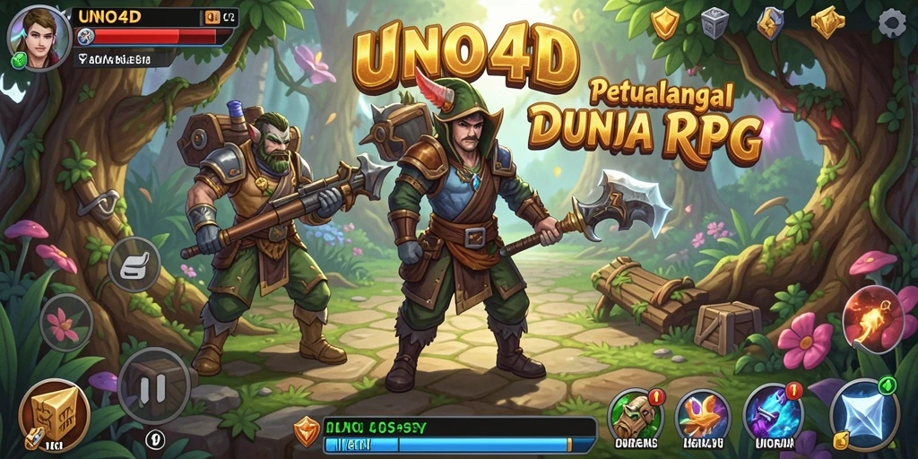 Tangkapan layar dari gameplay RPG yang mendebarkan di UNO4D.