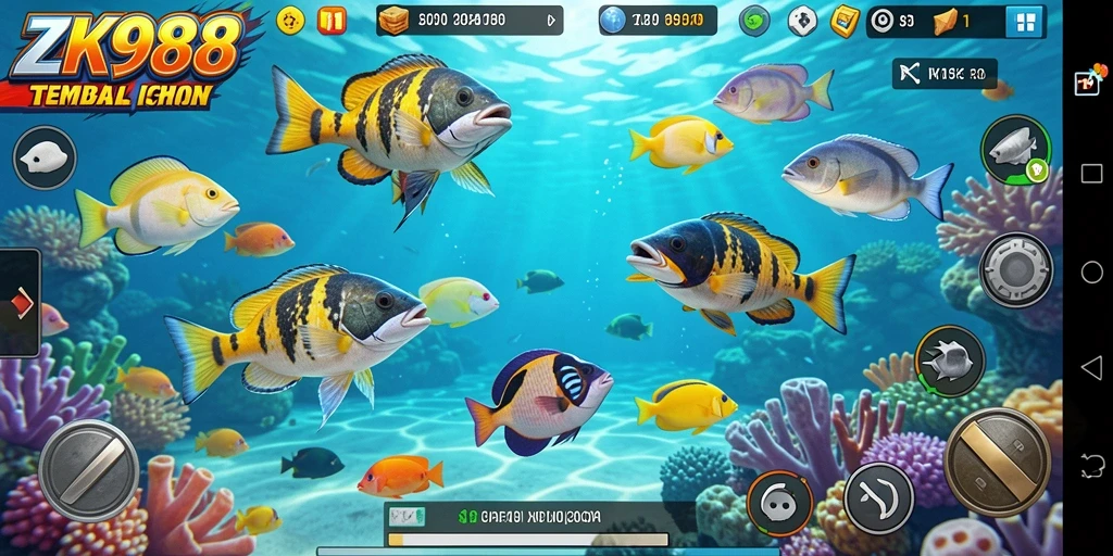 Gameplay seru menembak ikan di laut.